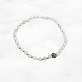 Auspicious Beaded Jadeite Bracelet Silver